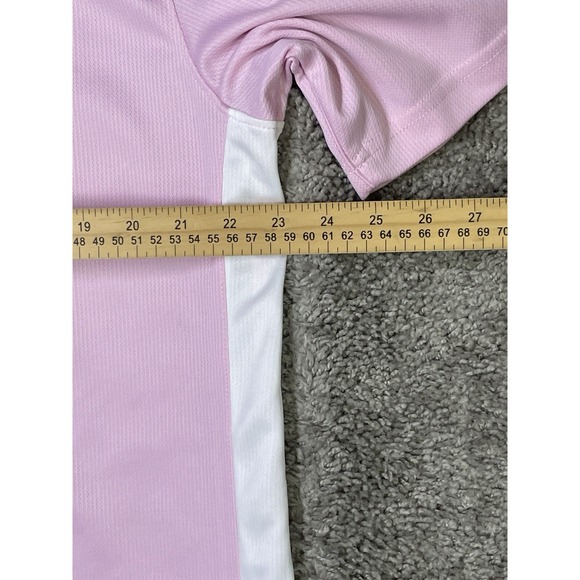 Greg Norman‎ Men's Play Dry Performance Golf Polo Shirt Pink with White Large - Picture 8 of 10